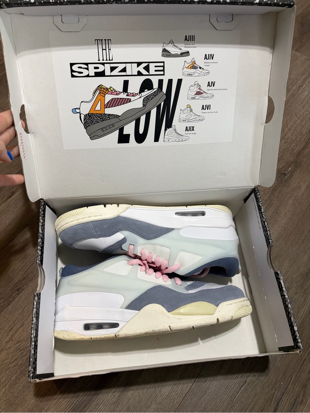 Jordan Men's Spizike Low in Gray, White & Pink